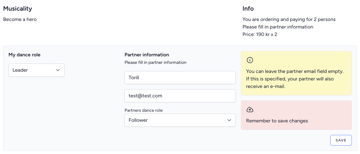 Partner information